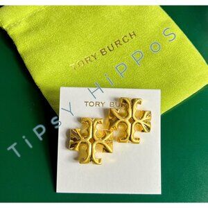 NEW!! Tory Burch Gold Roxanne Stud LOGO earrings